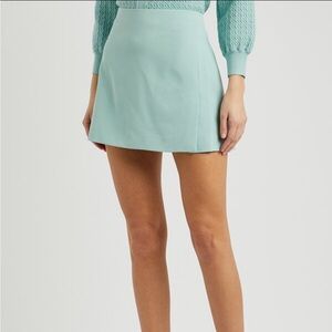Alice + Olivia Mint Darma Crepe Mini Skirt